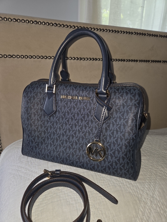Michael Kors Handbags - Michael Kors Bedford Duffle Satchel Admiral Navy Signature